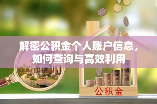 磁县解密公积金个人账户信息，如何查询与高效利用