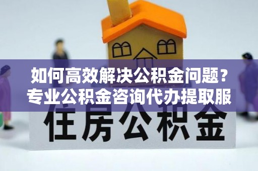 磁县如何高效解决公积金问题？专业公积金咨询代办提取服务来帮你