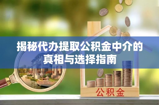 磁县揭秘代办提取公积金中介的真相与选择指南