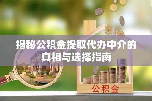 磁县揭秘公积金提取代办中介的真相与选择指南
